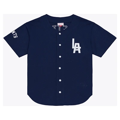 Maillot d'entraînement au bâton Mitchell & Ness Mookie Betts bleu marine des Giants de Los Angeles pour homme