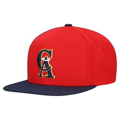 Casquette snapback basique Mitchell & Ness rouge California Angels Cooperstown Collection pour homme