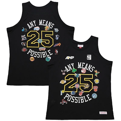 Men's Mitchell & Ness x NBA AMP Black Mesh Tank Top