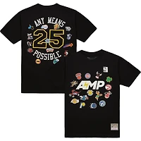 T-shirt noir Mitchell & Ness x NBA AMP pour homme