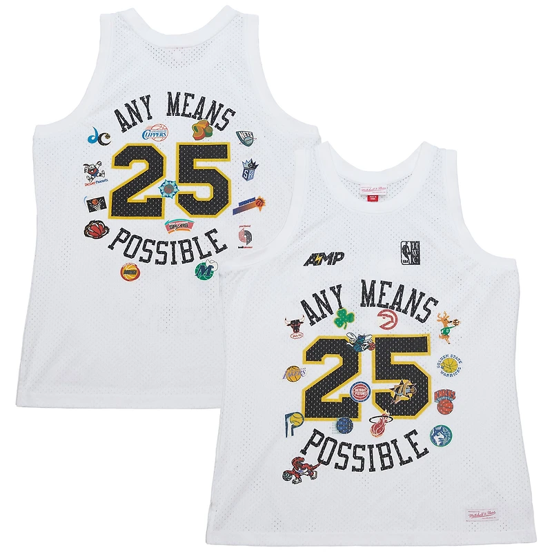 Débardeur en maille blanche Mitchell & Ness x NBA AMP pour homme