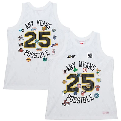 Débardeur en maille blanche Mitchell & Ness x NBA AMP pour homme