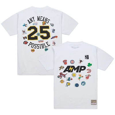 T-shirt blanc Mitchell & Ness x NBA AMP pour homme