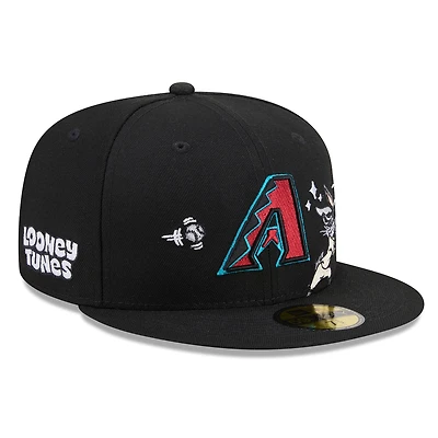 Casquette ajustée New Era 59FIFTY noire pour homme, motif Looney Tunes Bugs Bunny