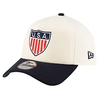 Casquette ajustable New Era USMNT 1950 Retro Foam 9FORTY pour homme, couleur crème