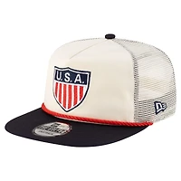 Casquette snapback rétro de golfeur New Era crème USMNT 1950 pour homme