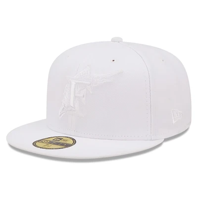 Casquette ajustée New Era Miami Marlins blanche sur 59FIFTY pour homme