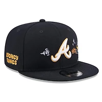 Men's New Era Navy Atlanta Braves Looney Tunes Daffy Duck 9FIFTY Snapback Hat
