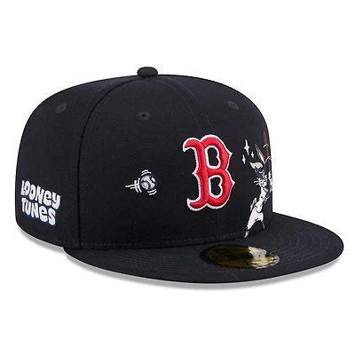 Casquette ajustée New Era 59FIFTY pour homme, bleu marine, Boston Red Sox
