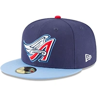 Casquette ajustée New Era 59FIFTY en laine, collection California Angels Cooperstown, bleu marine, pour homme