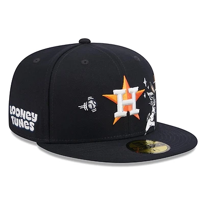 Casquette ajustée New Era 59FIFTY pour homme, bleu marine, Houston Astros, Looney Tunes Bugs Bunny