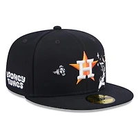Casquette ajustée New Era 59FIFTY pour homme, bleu marine, Houston Astros, Looney Tunes Bugs Bunny
