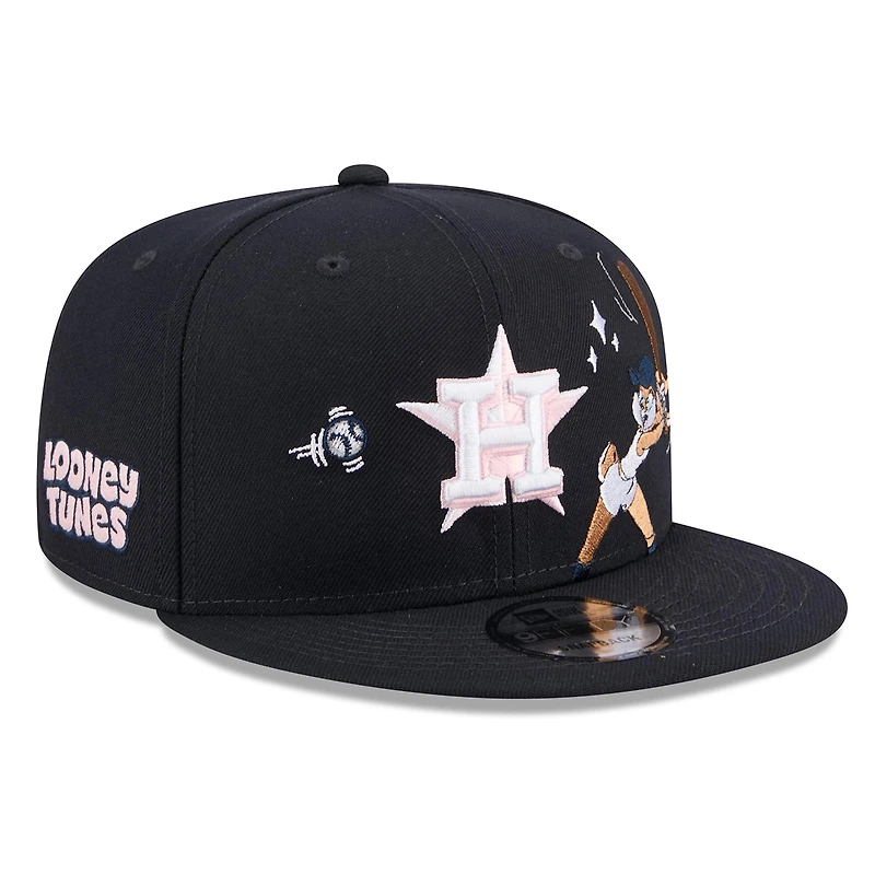 Casquette snapback New Era 9FIFTY pour homme, bleu marine, Houston Astros, Looney Tunes