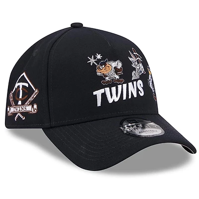 Men's New Era Navy Minnesota Twins Looney Tunes A-Frame 9FORTY Adjustable Hat