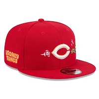 Men's New Era Red Cincinnati Reds Looney Tunes Daffy Duck 9FIFTY Snapback Hat