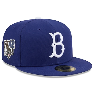 Casquette ajustée New Era Royal Brooklyn Dodgers 2026 Jackie Robinson Day 59FIFTY pour homme