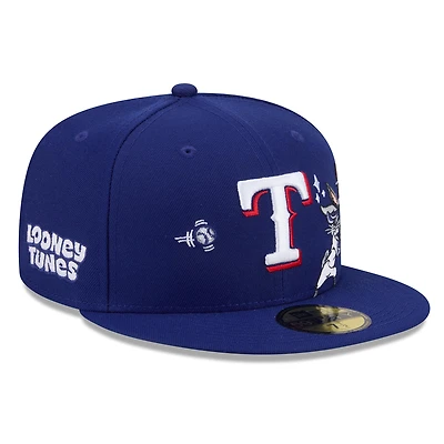 Men's New Era Royal Texas Rangers Looney Tunes Bugs Bunny 59FIFTY Fitted Hat