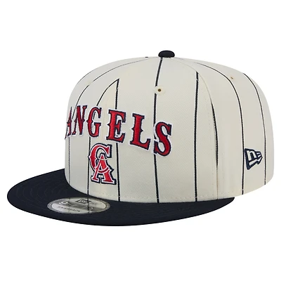 Casquette Snapback à rayures blanches 9FIFTY des California Angels de New Era pour homme