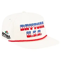 Men's New Era White Daytona International Speedway U.S.A. Retro Cord Golfer Adjustable Hat