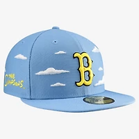 Men's New Era x Simpsons  Light Blue Boston Red Sox Clouds 59FIFTY Fitted Hat