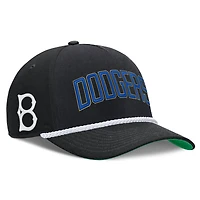 Casquette ajustable Nike Brooklyn Dodgers Cooperstown Collection Rise noire pour homme