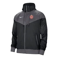 Veste raglan Windrunner de l'équipe nationale féminine Nike Canada pour hommes - Noir à capuchon entièrement zippée