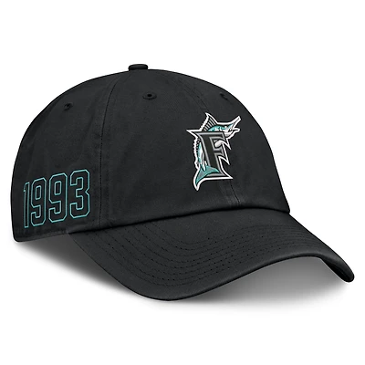 Casquette ajustable Nike noire pour homme, Florida Marlins Cooperstown Club