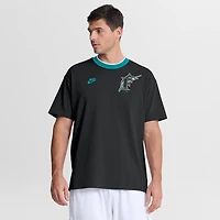 T-shirt Nike noir pour homme Florida Marlins Cooperstown Collection Ringer