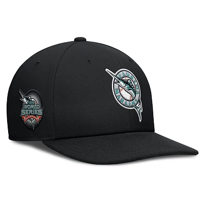 Casquette Nike Pro Performance Snapback noire pour homme des Florida Marlins
