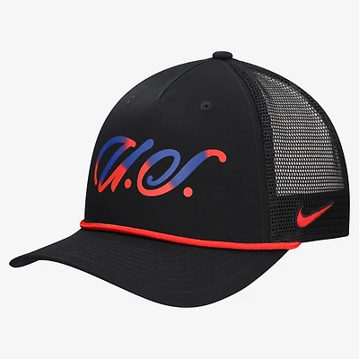 Men's Nike Black USMNT Rise Rope Trucker A-Frame Adjustable Hat