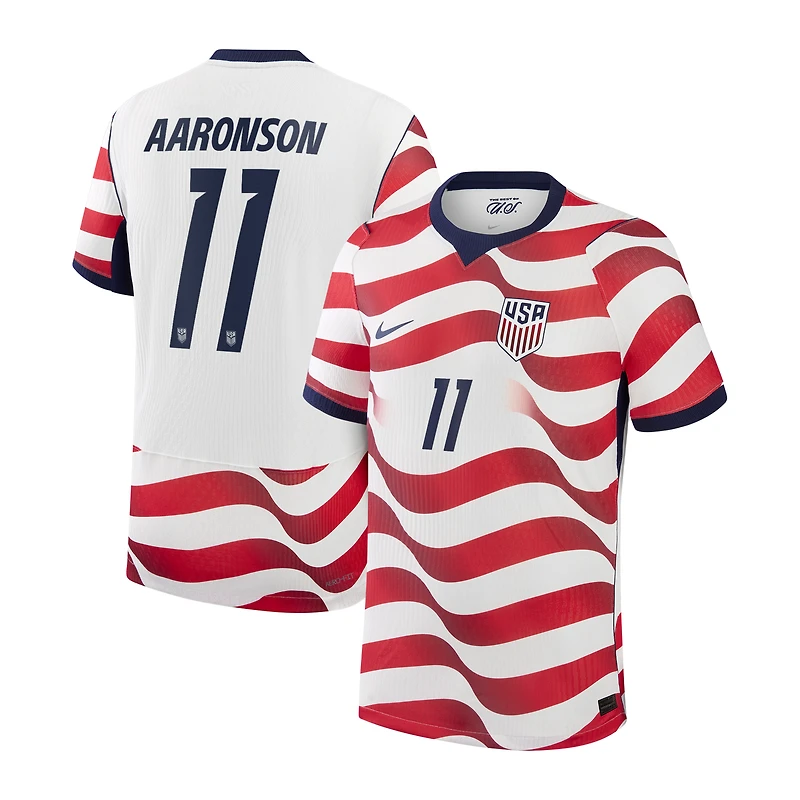 Maillot domicile authentique Nike Brenden Aaronson blanc USMNT 2026 pour homme