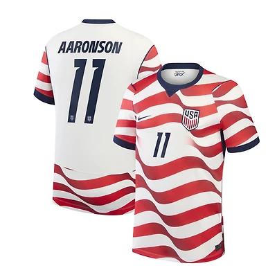 Men's Nike Brenden Aaronson White USMNT 2026 Home Stadium Replica Jersey