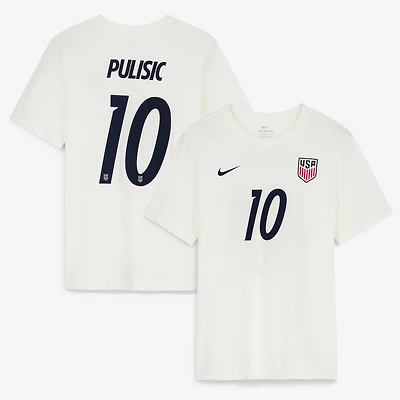 Men's Nike Christian Pulisic Cream USMNT Home Name & Number T-Shirt