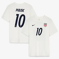 Men's Nike Christian Pulisic Cream USMNT Home Name & Number T-Shirt