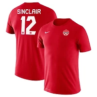 Men's Nike Christine Sinclair Red Canada Soccer Legend Name & Number Performance - T-Shirt