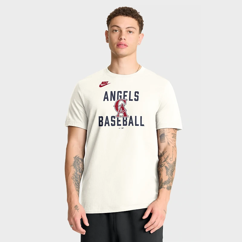 Men's Nike Cream California Angels Cooperstown Collection ‘70s Inspired T-Shirt