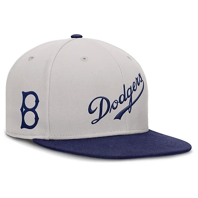 Casquette ajustée Nike grise Brooklyn Dodgers Cooperstown bicolore Dri-FIT pour homme