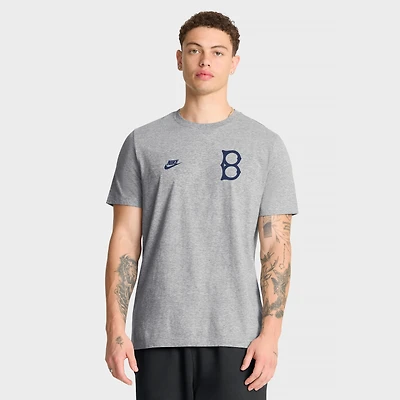T-shirt Nike pour homme, gris chiné, Brooklyn Dodgers, édition Cooperstown 2-Hit