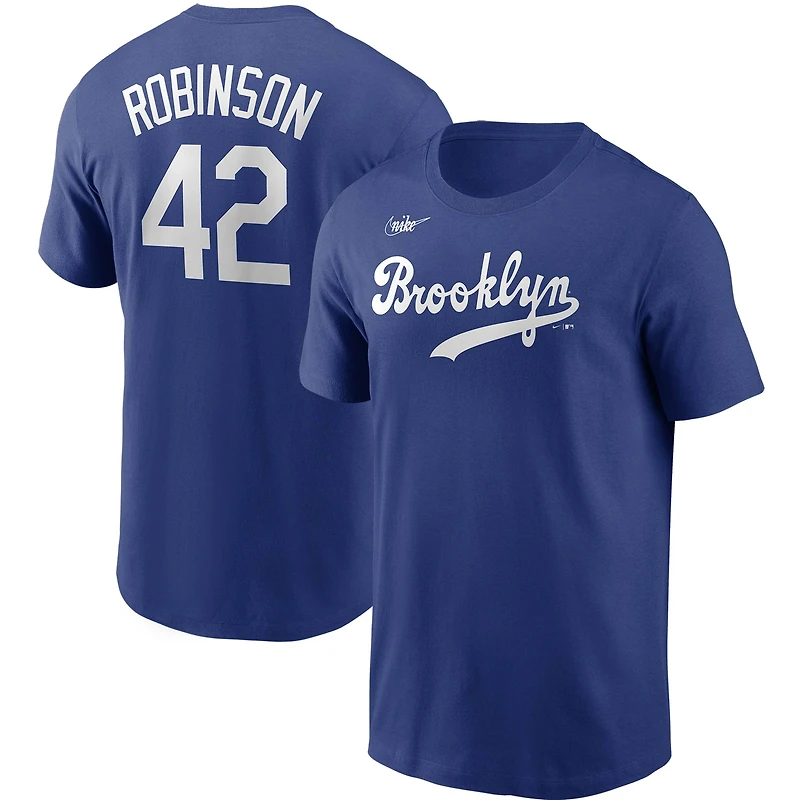 Men's Nike Jackie Robinson Royal Brooklyn Dodgers Cooperstown Collection Name & Number T-Shirt