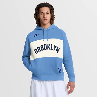Sweat à capuche Nike bleu clair pour homme, Brooklyn Dodgers, collection Cooperstown Legacy Color-Block