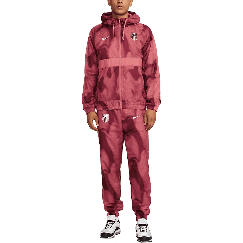 Survêtement à capuche entièrement zippé Nike USMNT 2024 Raglan pour homme rose