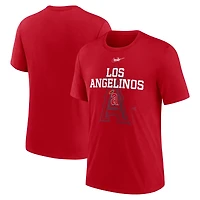 Men's Nike  Red California Angels Cooperstown Collection Rewind Retro Tri-Blend T-Shirt