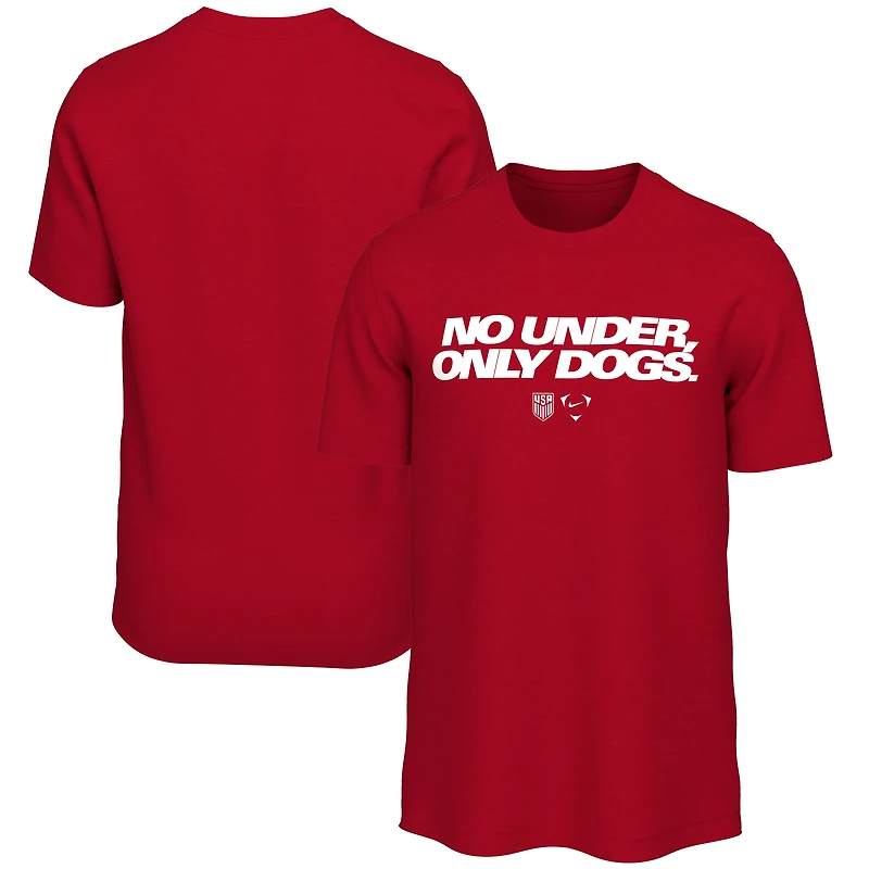Men's Nike Red USMNT No Under Only Dogs T-Shirt
