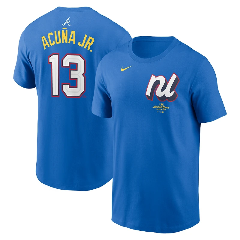 Men's Nike Ronald Acuña Jr. Blue National League 2025 All-Star Edition Name & Number T-Shirt