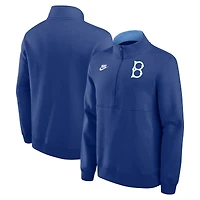 Pull en molleton demi-zippé Nike Royal Brooklyn Dodgers Cooperstown Collection pour homme