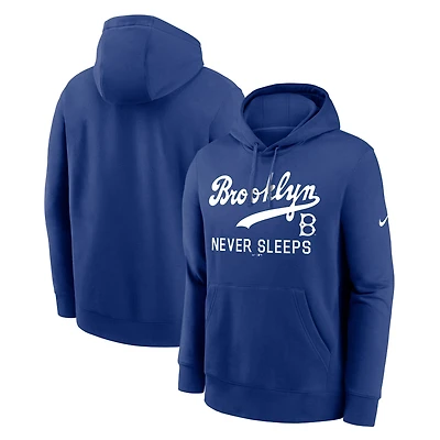 Men's Nike Royal Brooklyn Dodgers Never Sleeps Club Hoodie