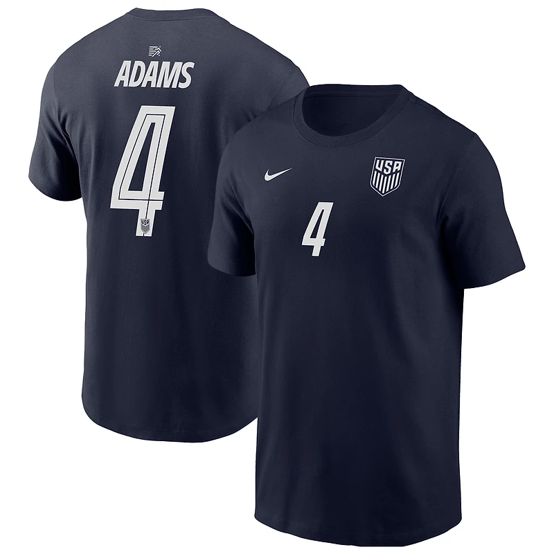 Men's Nike Tyler Adams Navy USMNT Away Name & Number T-Shirt