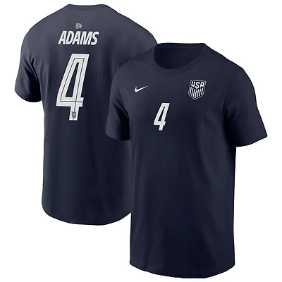 Men's Nike Tyler Adams Navy USMNT Away Name & Number T-Shirt