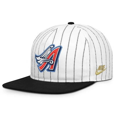Casquette ajustable Nike Pro California Angels Cooperstown Collection blanche et noire pour homme
