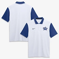 Polo Nike Vapor Dri-FIT blanc/bleu roi de la collection authentique du match des étoiles MLB 2026 pour homme